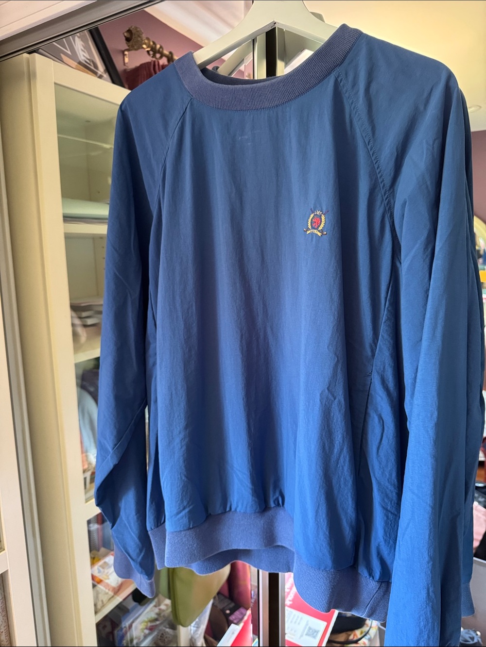 Vintage Tommy Hilfiger Golf Blue Crewneck Pullover with Small Embroidered Crest